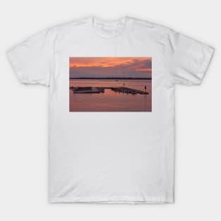 Moored Boats at sunset T-Shirt
